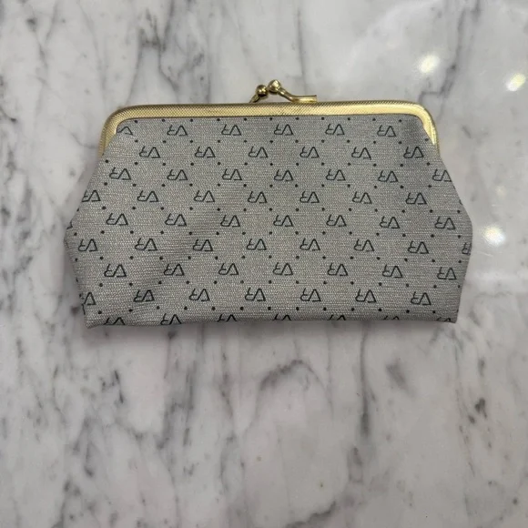 EXCELLENT Vintage 1970s VR Gray Patterned Clutch Coin Purse - Picture 2 of 6
